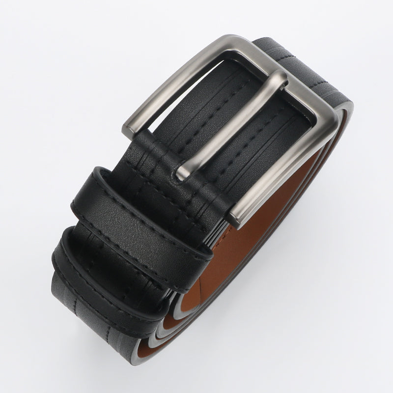 Men's classic leather ratchet belt with alloy buckle, photo 10