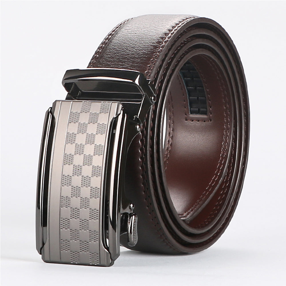 Men's leather belt with automatic ratchet buckle, photo 6