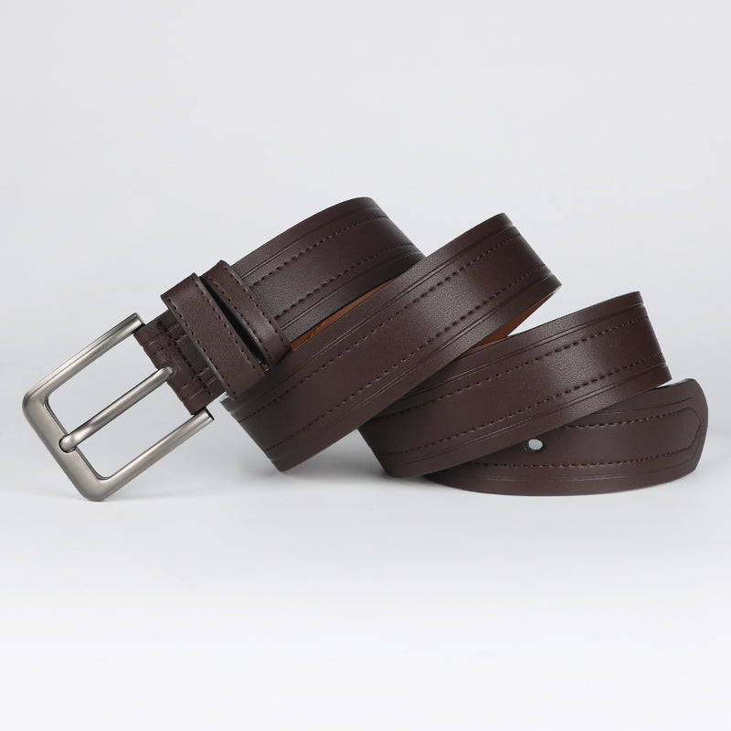 Men's classic leather ratchet belt with alloy buckle, photo 8