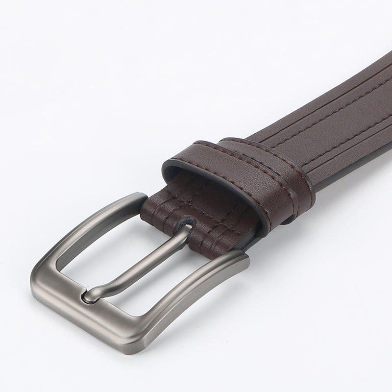 Men's classic leather ratchet belt with alloy buckle, photo 9