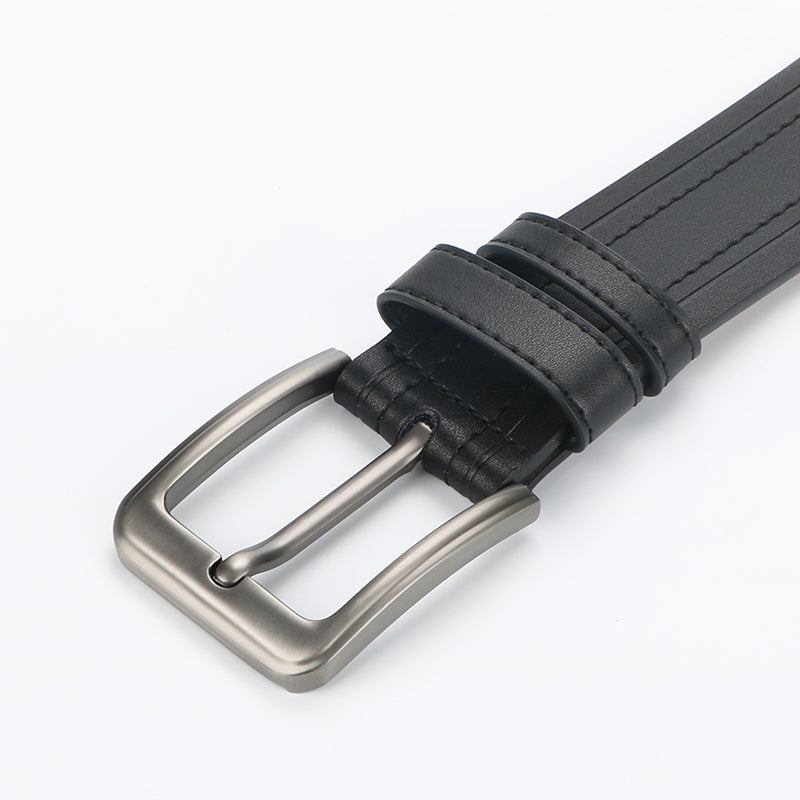 Men's classic leather ratchet belt with alloy buckle, photo 4