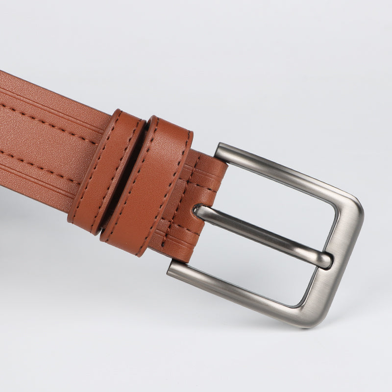 Men's classic leather ratchet belt with alloy buckle, photo 7