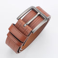 Men's classic leather ratchet belt with alloy buckle, photo 6