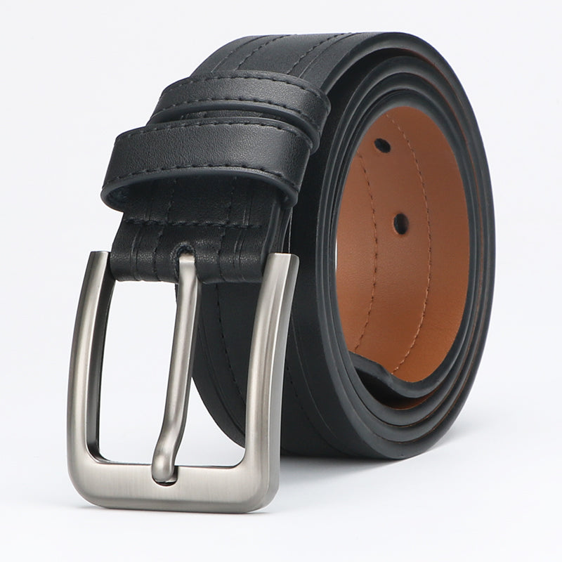 Men's classic leather ratchet belt with alloy buckle, photo 3